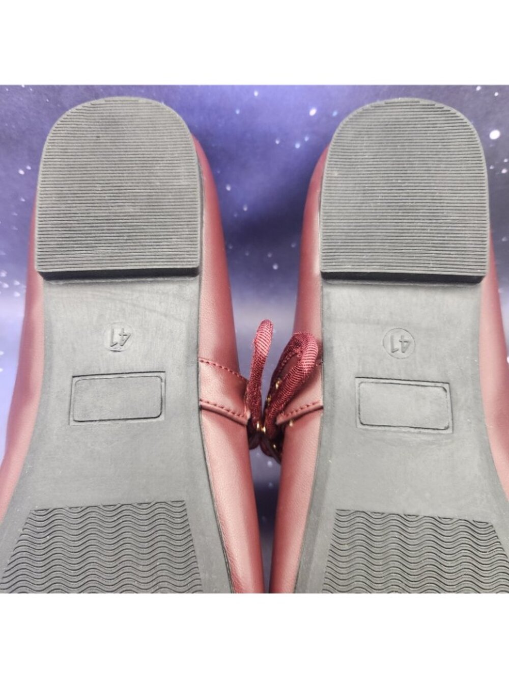 Fever Sole Maroon Red Mary Jane Flats Slip On Shoes Buckle EURO 41 US 9.5 NEW - Picture 9 of 9